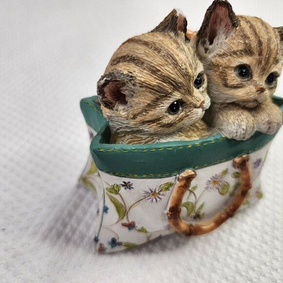 Lenox 2005 Cat Kitty In Purse A Tote For Two Painted Resin Figurine DAMAGED - Picture 4 of 8